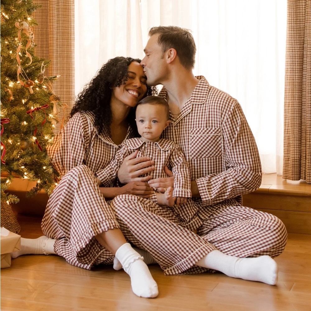 Rylee + Cru Men's Pajama Top & Bottoms| Brick Gingham